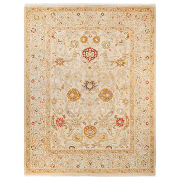 Eclectic, One-of-a-Kind Hand-Knotted Area Rug Ivory, 9' 2" x 11' 9"