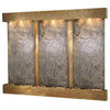 Deep Creek Falls Wall Fountain, Rustic Copper, Green Featherstone, Square Frame