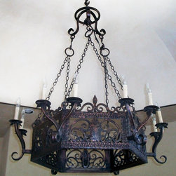 Rustic Wrought Iron Chandelier - Chandeliers