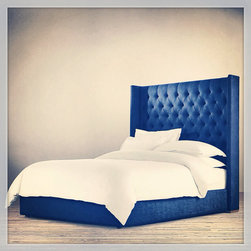King Size Tufted Headboard and Platform Bed - Platform Beds