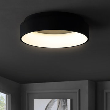 Ring 17.7" Integrated LED Flush Mount Ceiling Light, Black