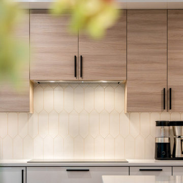Glossy White & Natural Wood Kitchen Transformation