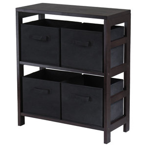 Winsome Wood Granville 3 Piece Storage Shelf With 2 Foldable