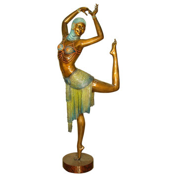 Costumed Dancer C,  Bronze Sculpture, Special Patina Finish