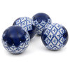 4" Blue and White Medallions Porcelain Ball Set