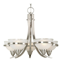 Royce Lighting - Oslo Collection Five Light Chandelier with Brushed Steel Finish - Chandeliers