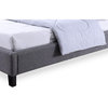 Hillary Gray Fabric Upholstered Platform Bed, King Size