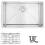 Stylish - STYLISH 28"L x 18"W Stainless Steel Single Basin Undermount Kitchen Sink - S-306XG Single Bowl Under mount Kitchen Sink