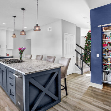 Blue & White Transitional Kitchen Remodel