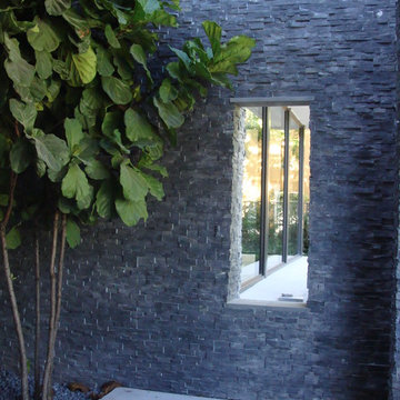 Home Entry with Natural Stone Wall Panels