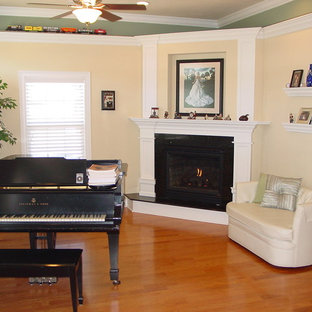 75 Beautiful Living Room With A Music Area And A Corner Fireplace Pictures Ideas November 2020 Houzz