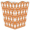 WB7788LP-Spice Market Orange Laura Park Wastepaper Basket, Scalloped Top and Wood Tissue Box Cover