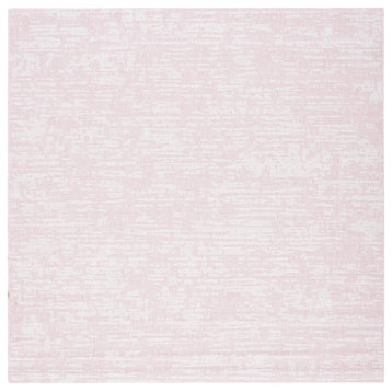 Safavieh Courtyard Collection CY8452 Indoor-Outdoor Rug, Pink/Ivory, 6' 7" Square