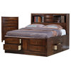 Coaster Hillary and Scottsdale Storage Bookcase Bed 3 Piece Bedroom Set in Warm