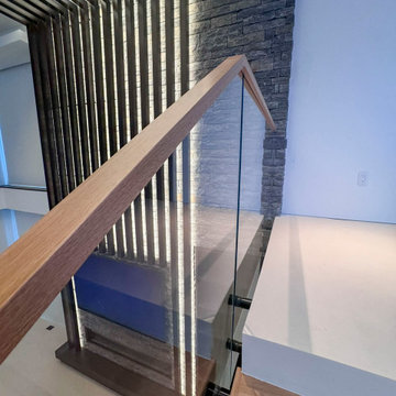 Project #126 | Contemporary Staircases with Integrated LEDs & Glass Railing