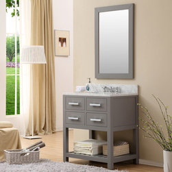 Cadale 30 inch Gray Finish Traditional Single Sink Bathroom Vanity - Bathroom Vanities And Sink Consoles