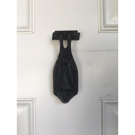 Black Cast Iron Bat Style Door Knocker 5" H x 2" W Renovators Supply