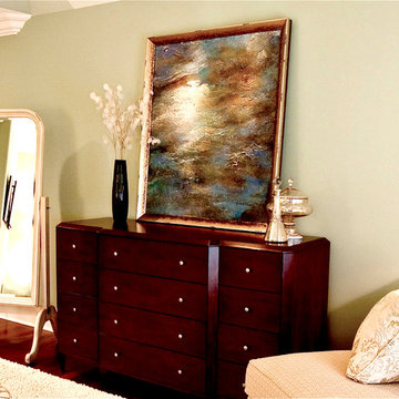 Oversized Abstract Art on Modern Chest