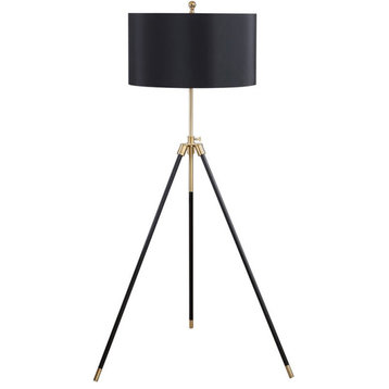 Coaster Contemporary Metal Floor Lamp with Tripod Legs in Black