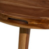 Contemporary Brown Teak Wood Accent Table 37926