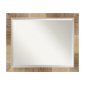 Natural White Wash Wood Bathroom Mirror, 32"x26"