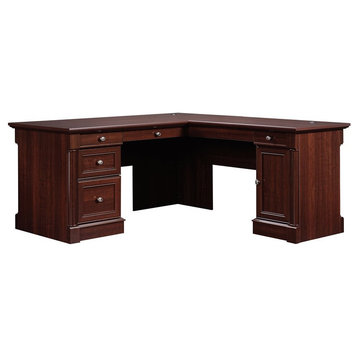 Sauder Palladia Engineered Wood L-Shape Desk in Select Cherry Finish
