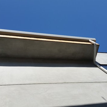 Modern Style Homes , Round Downspouts,Square Collector Boxes,Angle Faced Gutters