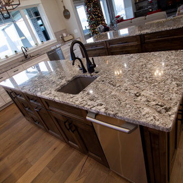 Custom White and Stained Kitchen