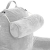 Medium Husband Pillow Light Gray Reading Pillow Removable Neck Roll and Cover
