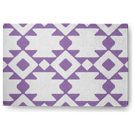 Geometric Soft Chenille Area Rug, Purple, 2'x3'