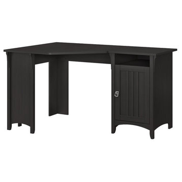 Scranton & Co Furniture Salinas 55W Corner Desk with Storage in Vintage Black