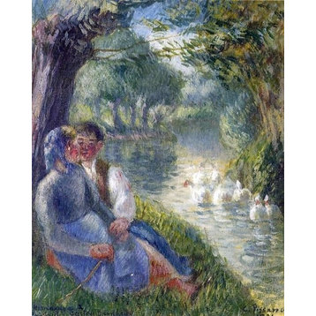Camille Pissarro Lovers Seated at the Foot of a Willow Tree Wall Decal