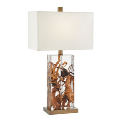 Currey and Company - Currey and Company Durban Wood in Acrylic Table Lamp - Table Lamps