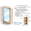 Front Door - High Tide - Cast Glass CGI 033 Exterior - Oak - 36" x 80" -...