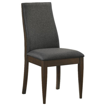 Coaster Wes Fabric Upholstered Side Chair Gray and Dark Walnut