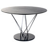 Stacy 47 Inch Round Dining Table w Marble & Chrome Base