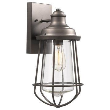 CHLOE Lucas Industrial 1 Light Rubbed Bronze Outdoor/Indoor Wall Sconce 16" Tall