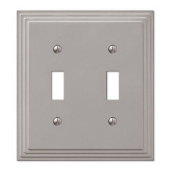 Tiered 2 Toggle Wall Plate - Satin Nickel Cast - Switch Plates And Outlet Covers
