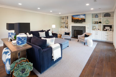 Living room - modern living room idea in Denver