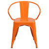 Flash Furniture Commercial Grade Orange Metal Chair, Arms - CH-31270-OR-GG