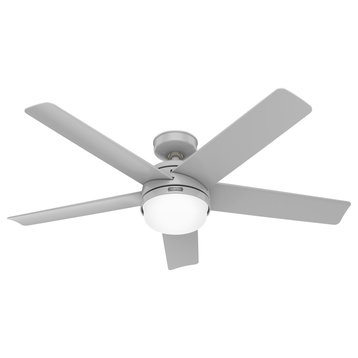Hunter 52" Yuma Dove Grey Damp Rated Ceiling Fan With LED Light Kit and Remote