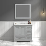 Blossom - Bath Vanity, Marble Top, Grey, 36'' With Sink, Mirror - Features