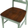 Pemberly Row 18" Traditional Wood Dining Chair in Teal (Set of 2)