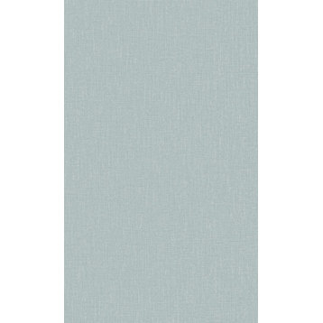 Textured Plain Textile Wallpaper, Aqua, Double Roll