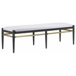 Currey and Company - Currey and Company 7000-0311 Visby, 60" Bench - Nylon GlidesVisby 60 Inch Bench Cerused Black/Brushe *UL Approved: YES Energy Star Qualified: n/a ADA Certified: n/a  *Number of Lights:   *Bulb Included:No *Bulb Type:No *Finish Type:Cerused Black/Brushed Brass/Muslin
