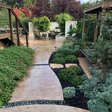 Lafayette, Silverhill Dr. Hillside arbor/pergola overlooking the BBQ area