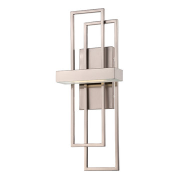 Nuvo Frame 4.8w LED Wall Sconce w/ Frosted Glass in Brushed Nickel Finish