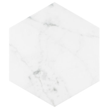 Classico Carrara Hexagon Porcelain Floor and Wall Tile
