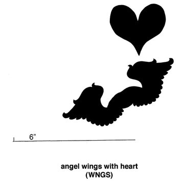 Elk Home Wngs/S6 Angel Wings With Heart Cookie Cutters, Set of 6