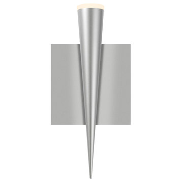 Micro Cone LED Wall Sconce With Frosted Acrylic Shade, Bright Satin Aluminum